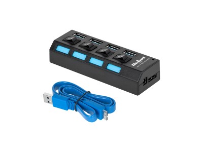  USB 3.0 HUB | 7 porti | līdz 5 Gb/s | Plug&Play | Mac OS | Windows | melns