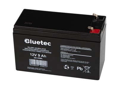 BLUETEC 12V 9Ah akumulators :: AGM : VRLA :: 150x95x65mm :: Klemmes tips T2 (6.35mm)