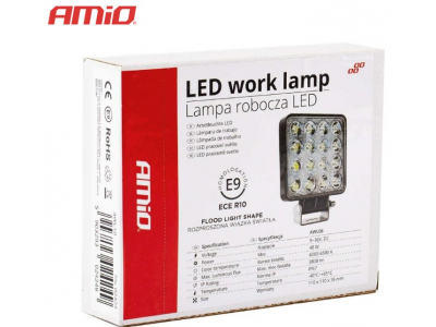  Jaudīgs darba lukturis LED prožektors AWL10 | 16 LED | 12V/24V (9–36V) | AMiO 02424