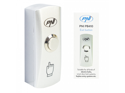 PNI ® PB410 piekļuves poga, NO/COM izejas kontakts, maks. 12V/24V 0.5A, cinka sakausējums
