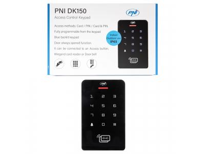 PNI ® DK150 autonoma piekļuves kontroles tastatūra, atbloķēšana ar PIN, RFID karte, IP65, melna