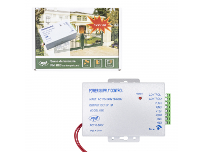 PNI ® Sprieguma barošanas avots ar taimeri  K80, 12V 3A, Yale slēdzenēm un piekļuves kontrolei