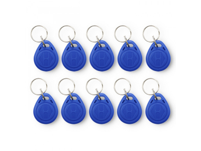Qoltec ® EM 125kHz RFID atslēgu piekariņi 10 gab. | zili | proximity keychain | 35×28×10mm | Qoltec