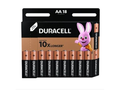 Duracell AA (LR6) baterijas 1.5V Duracell BASIC sērija Alkaline MN1500 iepakojumā 18 gb.