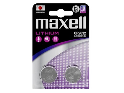 Maxell CR2032 baterijas 3V Maxell litija CR2032 iepakojumā 2 gb.