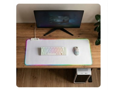  Liela izmēra DELTACO peles paliktnis ar RGB apgaismojumu, 900x360x4 mm, 13 LED režīmi | DELTACO