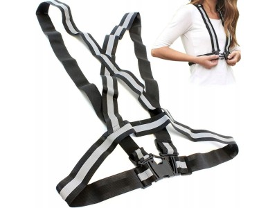 Atstarojošās vestes Reflective Vest AG590B, melna krās./pelēka krās., Universāls izmērs