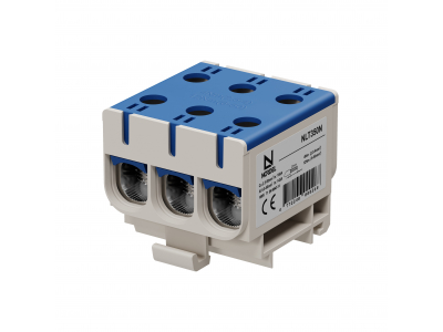 NORDEL™ NLT3P50 Universālā spaile 3P 3x2,5–50 mm², zila, alumīnija/vara (Al/Cu) vadītājiem