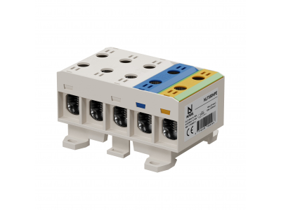NORDEL™ NLT550 Universālā spaile 3P+N+PE 5x2,5–50 mm², pelēka, alumīnija/vara (Al/Cu) vadītājiem