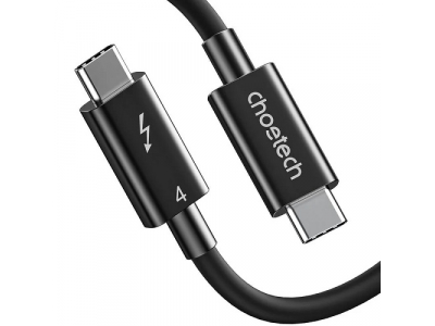 Cable CHOETECH Thunderbolt 4, USB-C to USB-C, 40Gbps, 100W, 20V/ 5A, 8K/ 60Hz, 0.8m