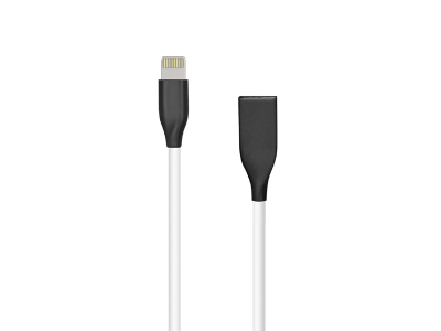 Silicone Cable USB- Lightning, 1m (white)