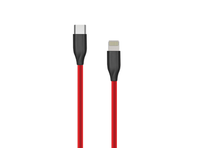 Silicone Cable USB Type C - Lightning, 1m (red)
