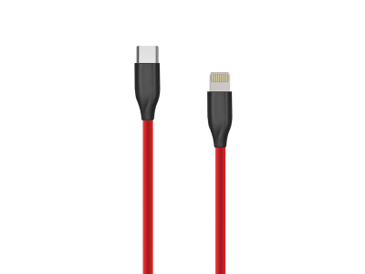 Silicone Cable USB Type C- Lightning, 2m (red)