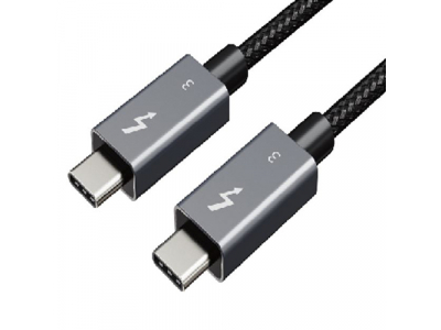 Cable Thunderbolt 3, Type C - Type C, 40Gbps, 100W, 20V/ 5A, 4K/ 60HZ, 1m