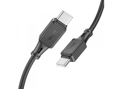 Silicone Cable HOCO Type-C - Type-C, 60W, black, 1m