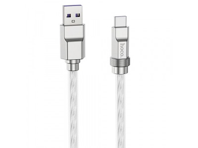 Silicone Cable HOCO Type-A - Type-C, 100W, transparent, 1m