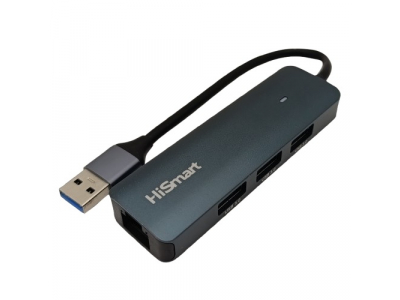 Adapter USB-A - 3x USB 3.0, RJ45