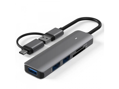 Adapter USB 3.0 - 3 x USB 3.0, SD, TF