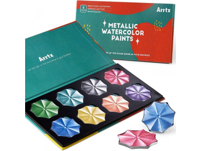 8 Colors Metallic Watercolor Solid Paints APW-001-M0108