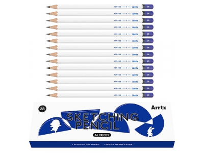 Drawing Sketch Pencil Set ARRTX 2B, 14pcs