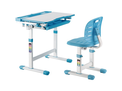 Manual-Lifting Height Adjustable Kids Desk and Full-Backrest Chair Set