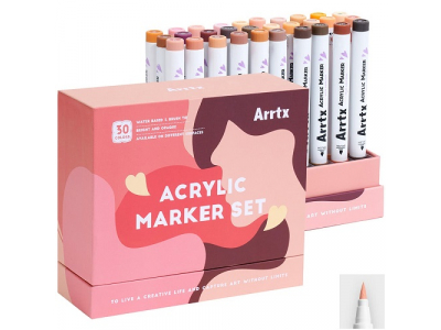Acrylic Marker Pens ARRTX 30C, 30 Colours, Skin Tone