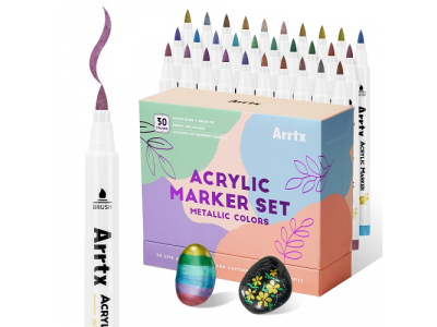 Acrylic Marker Pens ARRTX 30F, 30 Metallic Colours