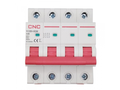 Miniature Circuit Breaker, 4P, 25A, Class C, 6kA