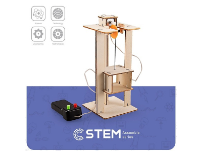 Wooden Assembly Kit Elevator, STEM Educational Toy