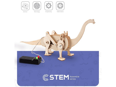 Wooden Assembly Kit Robot Brachiosaurus, STEM Educational Toy