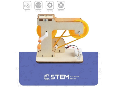 Wooden Assembly Kit Hand-Crank Power Generator, STEM Educational Toy
