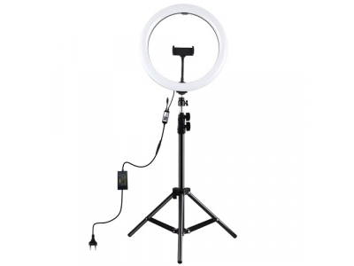 LED Ring Lamp 30cm With Desktop Tripod Mount Up To 1.1m, Phone Clamp