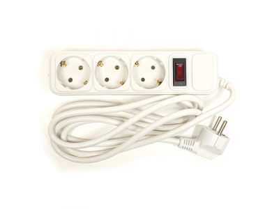 Extension cord 1.8m, 3 sockets, with switch