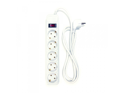Extension cord 1.8m, 5 sockets, with switch