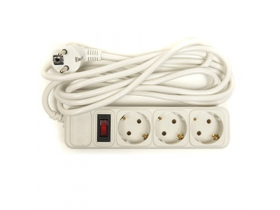 Extension cord 3m, 3 sockets, with switch