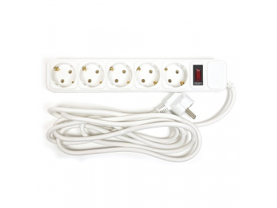 Extension cord 3m, 5 sockets, with switch