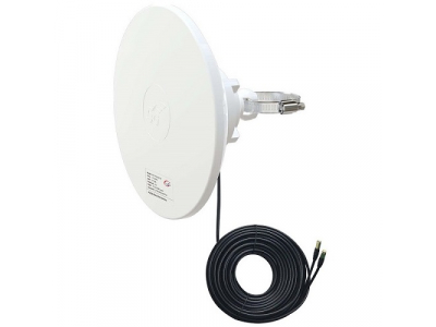 5G / LTE / CBRS 2x2 MIMO Dish Antenna, 1.7-4.2GHz, 2x 12dBi, IP67