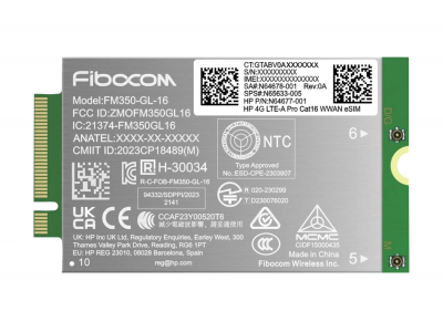  HP 4G LTE Modem m.2 WWAN Cat 16 L860-GL-16 Mobile Broadband Cellular (compatible with WWAN-ready EliteBook 630 640 645 660 665 830 835 840 845 860 865 1040 G11, x360 G11, ProBook 440 445 460 465 G11, ZBook Firefly Fury Power 14 16 G11 G11A) AM5R3AA