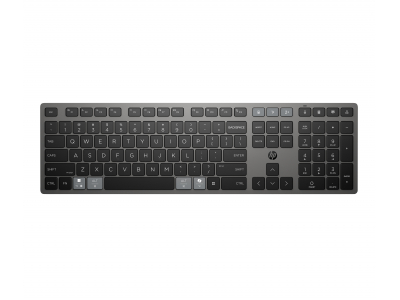  HP 725 Wireless Keyboard - Multi-Device, Dual-Mode, Programmable, Rechargeable - Nightfall Black, spill resistant - ENG 9T5B2AA#ABB