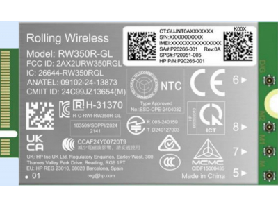  HP 4G LTE Modem m.2 WWAN Cat 19 Mobile Broadband Cellular (compatible with WWAN-ready EliteBook 8 X - G1i G1a - 13 14 16, Flip, ZBook 8 X Fury - G1i G1a - 14 16 18) B8BD3AA