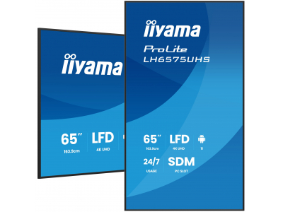  LH6575UHS-B2AG 65" 4K UHD Professional Digital Signage 24/7 display featuring Android OS, FailOver and Intel® SDM slot LH6575UHS-B2AG