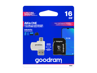 Goodram MicroSDHC 16GB All in one class 10 UHS I + Card reader