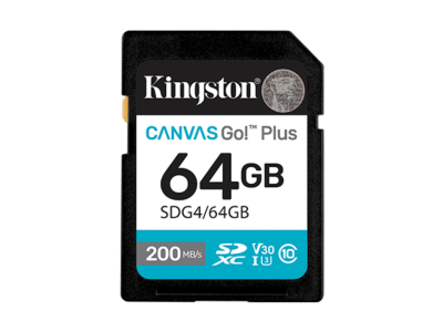 Atmiņas karte Kingston 64GB SDXC Canvas Go Plus Gen4