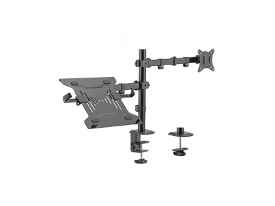 17"-32" Monitor Arm with 10”-15.6” Laptop Tray