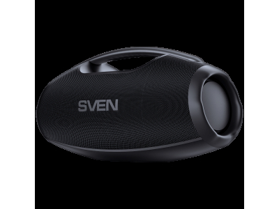 Portable speaker SVEN PS-990, black, power output 180W (RMS), TWS, Bluetooth, RGB backlight, Waterproof (IPx7), USB, Lithium battery, Battery life – up to 16 hours SV-022891