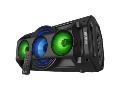 SVEN PS-680 2x32.5W; LED display; TWS; FM radio; AUX; USB/SD-card support;Lighting; Microphone input (karaoke); Remote Control; Built-in equalizer SV-020187