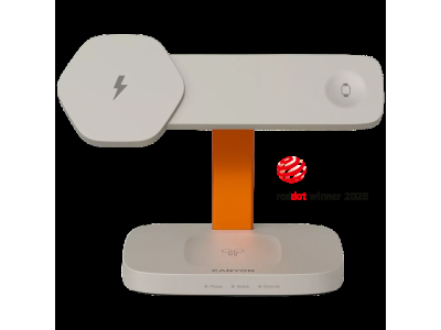 CANYON Wireless Charging Station Hexagon 310 3in1 LightGrey/Orange CNS-WCS310LGOR