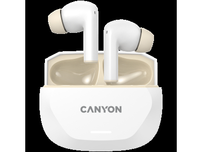 CANYON headset HEXAGON 7 TWS ANC+ENC Wireless Charge White Beige CNS-TWS7WB