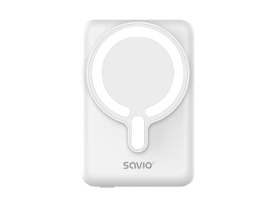 Enerģijas krātuve SAVIO Power Bank Magnetic 10000mAh 20W White