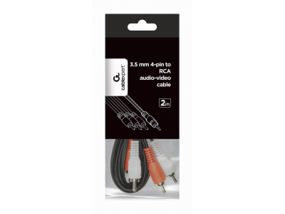 CABLE AUDIO 3.5MM 4PIN TO 3RCA/AV 2M CCA-4P2R-2M GEMBIRD